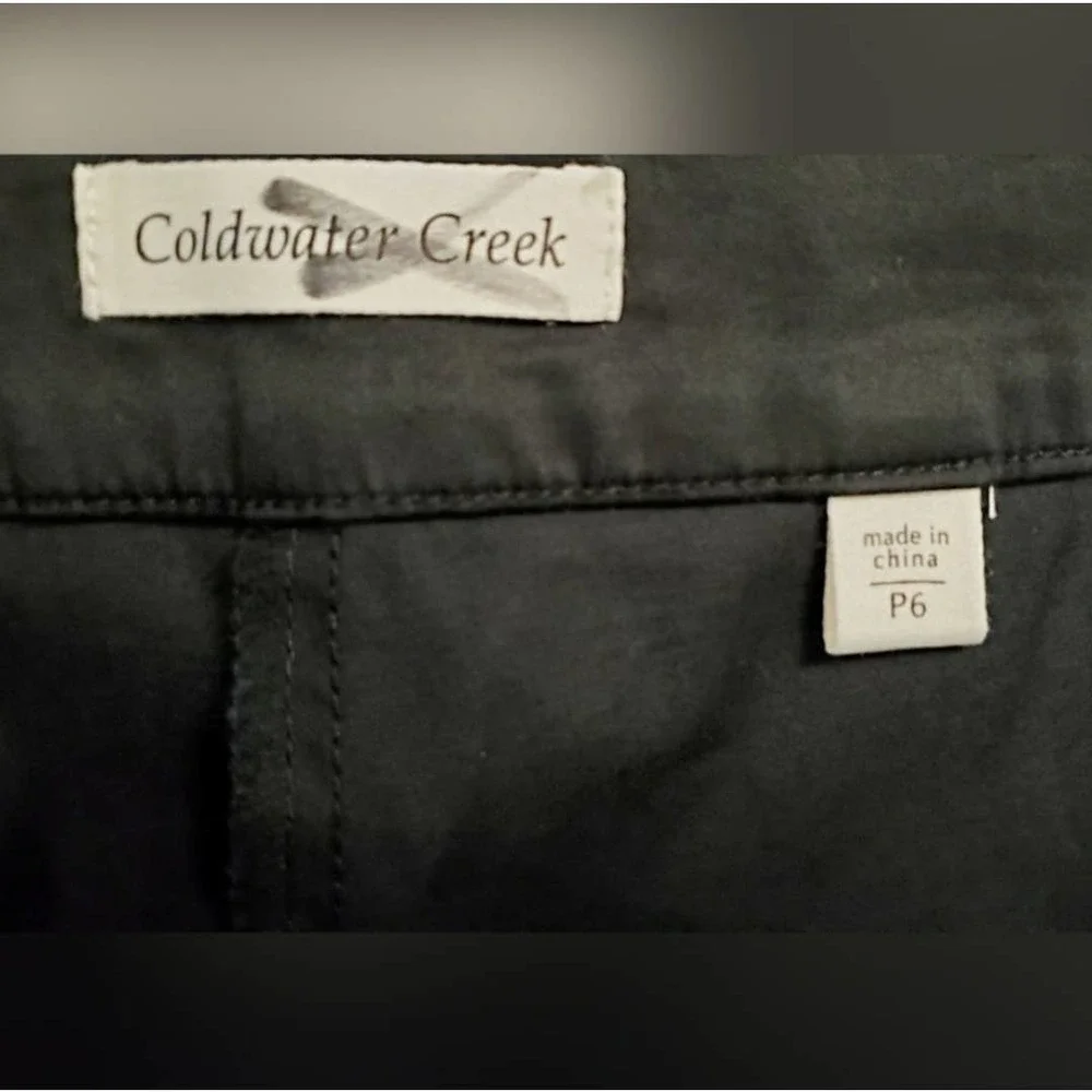 NWT Coldwater Creek Audrei Pants Ankle Leg Black Women's Petite Size 6 - Picture 4 of 5